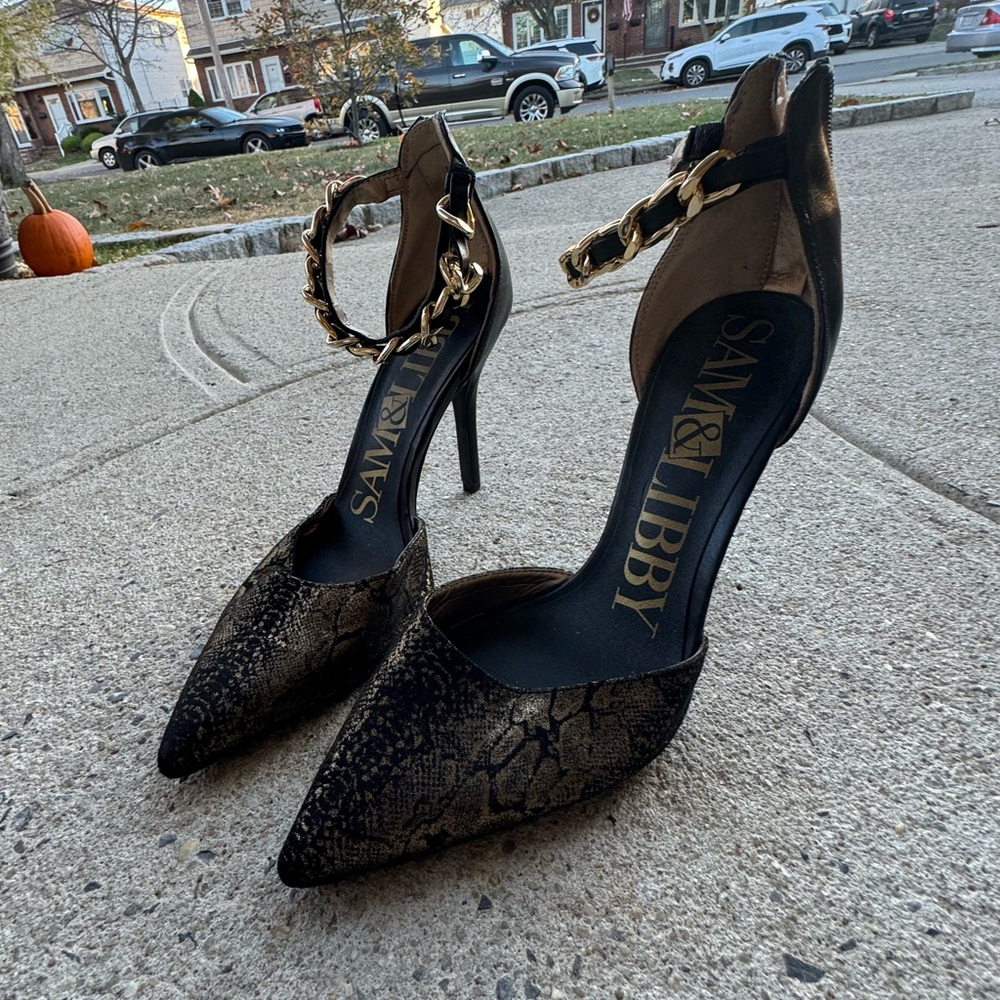 Sam and Libby for target snake skin printed heels.